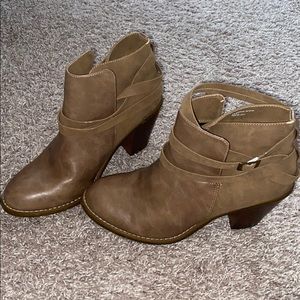 Altar’d State Taupe Brown Bootie Heels Size 8.5